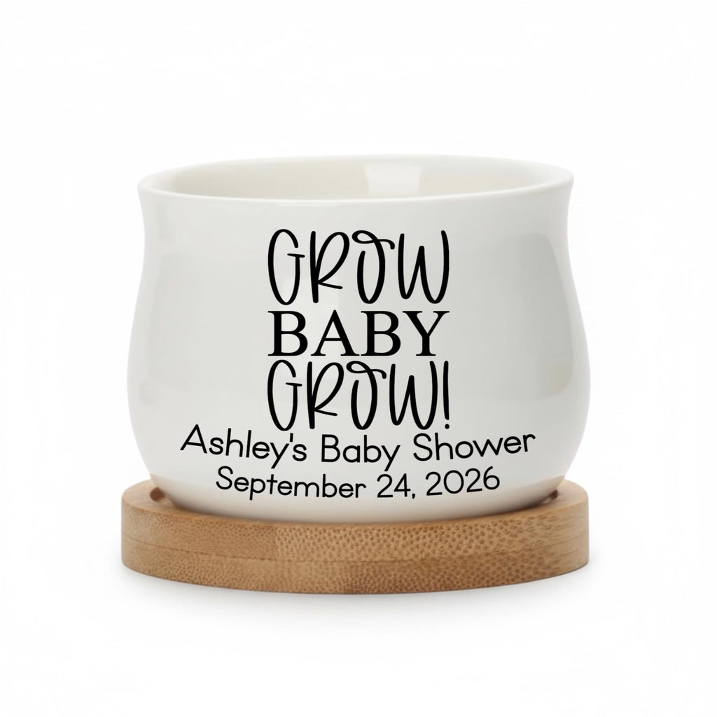 Personalized Baby Shower Succulent Pot | Growing Baby Design