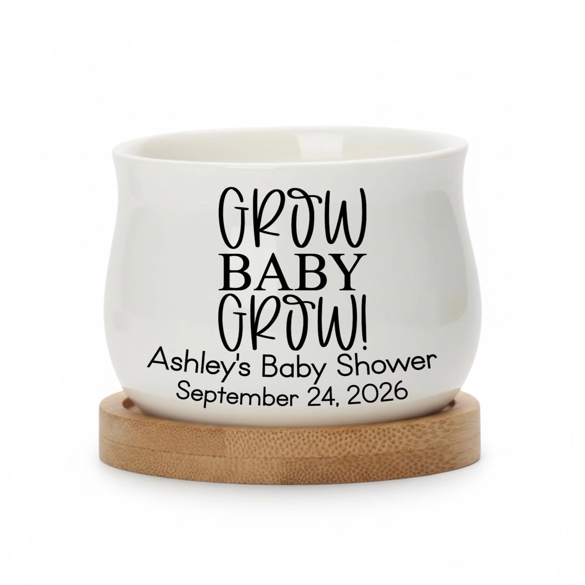 Personalized Baby Shower Succulent Pot | Growing Baby Design