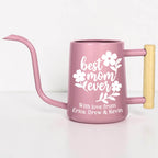 Personalized Watering Can: Best Mom Ever Floral Design and Wood Handle