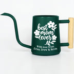 Personalized Watering Can: Best Mom Ever Floral Design and Wood Handle
