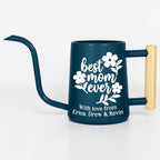 Personalized Watering Can: Best Mom Ever Floral Design and Wood Handle