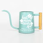 Personalized Watering Can: Best Mom Ever Floral Design and Wood Handle