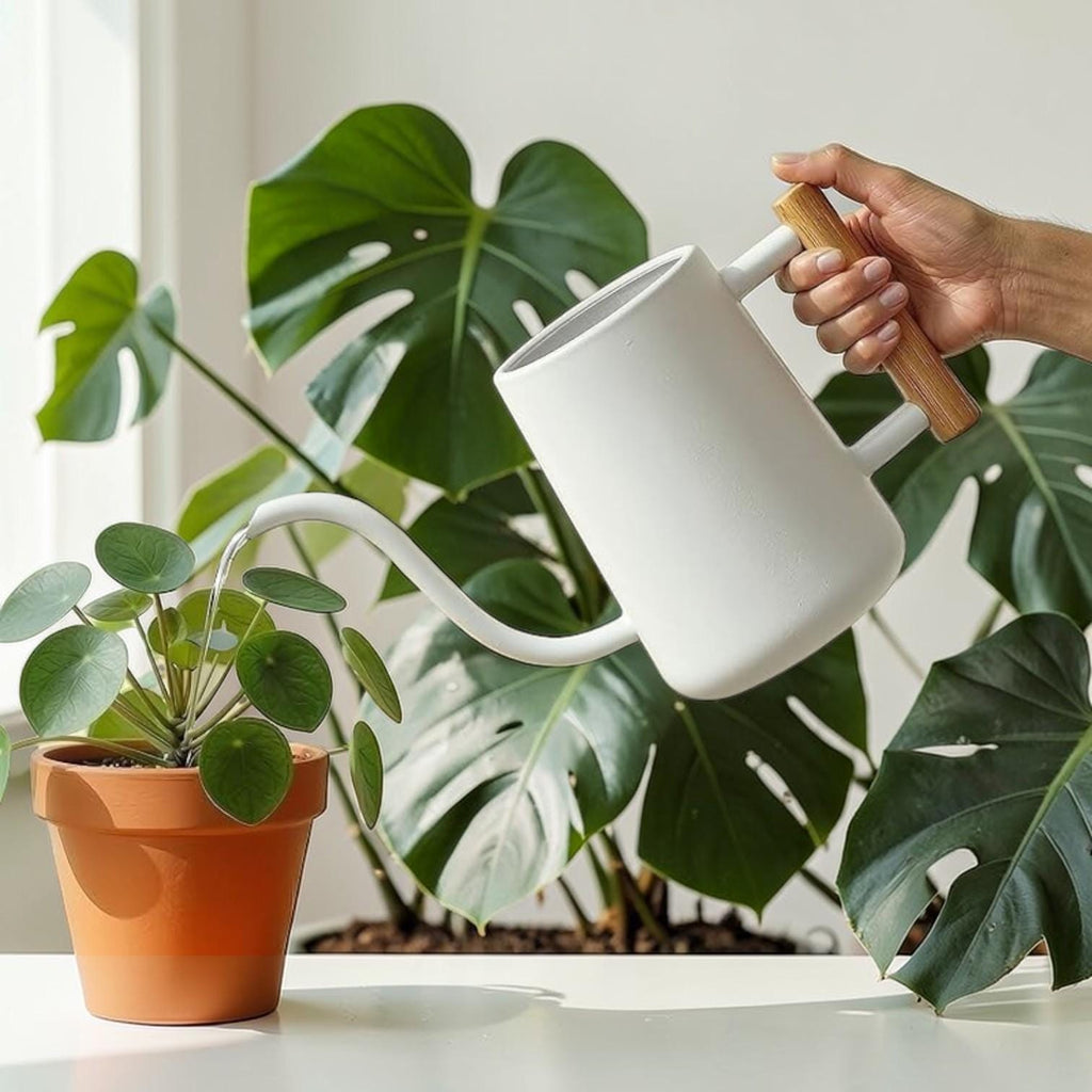 Personalized Watering Can: Best Mom Ever Floral Design and Wood Handle
