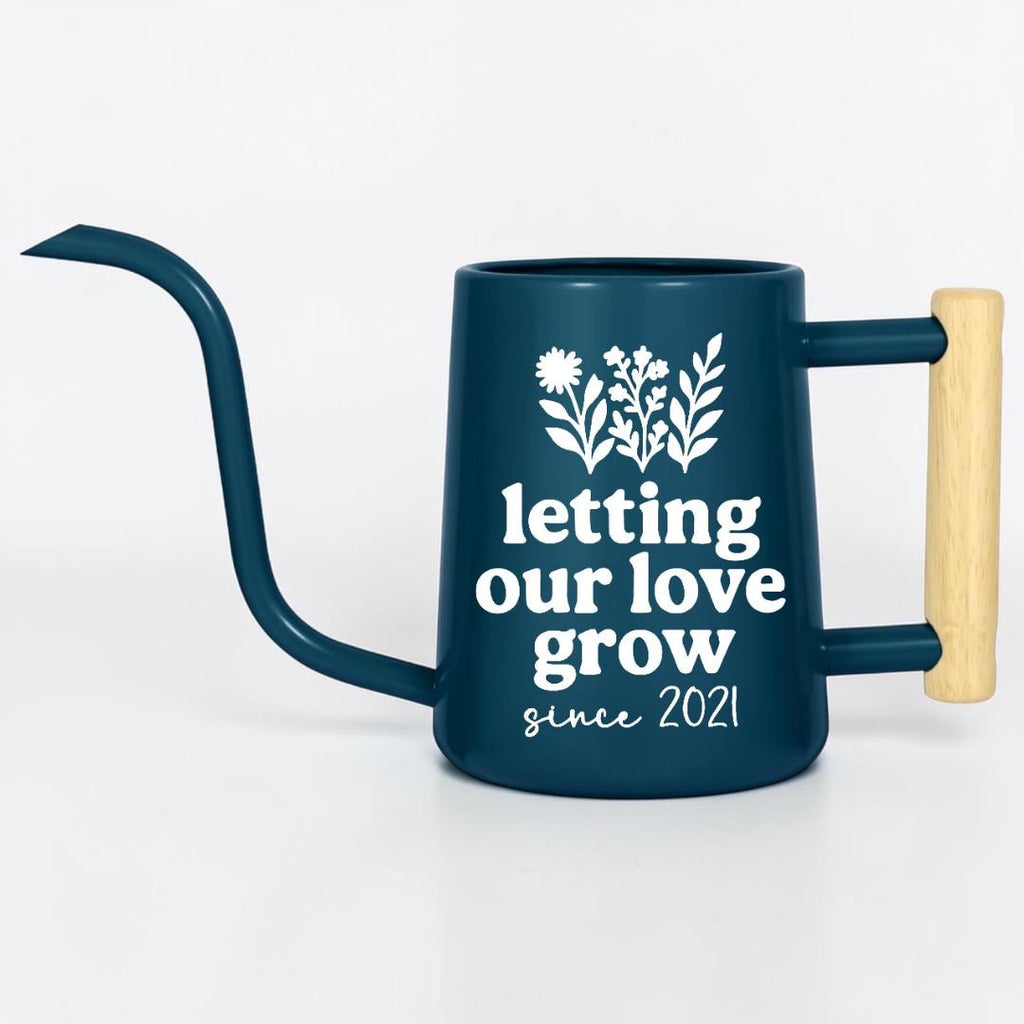 Personalized Watering Can with Wood Handle | Letting Our Love Grow