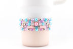Sea Glass Plume Bracelet Collection: Blue, Pink and Purple Beaded Bracelets