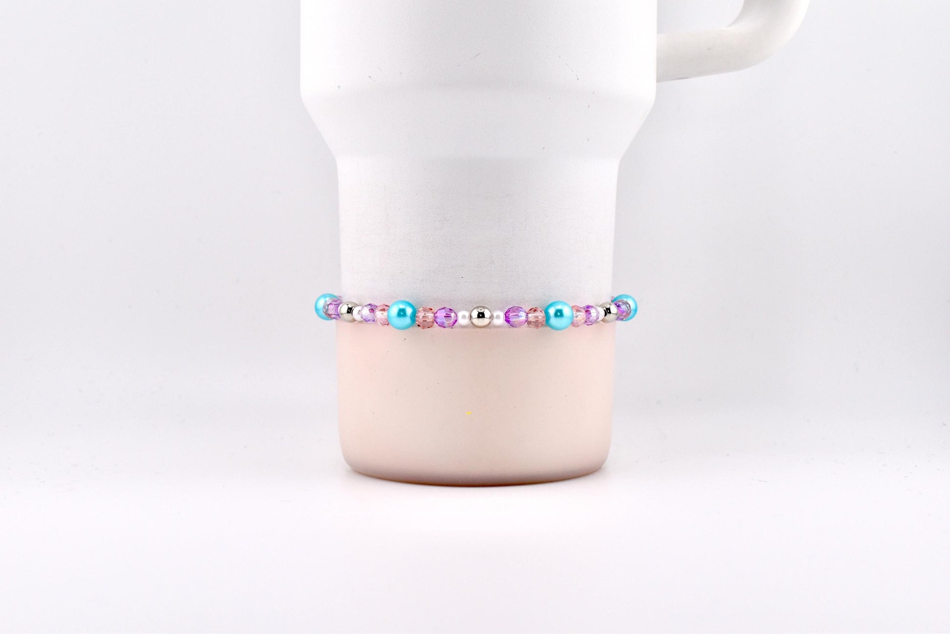 Sea Glass Plume Bracelet Collection: Blue, Pink and Purple Beaded Bracelets