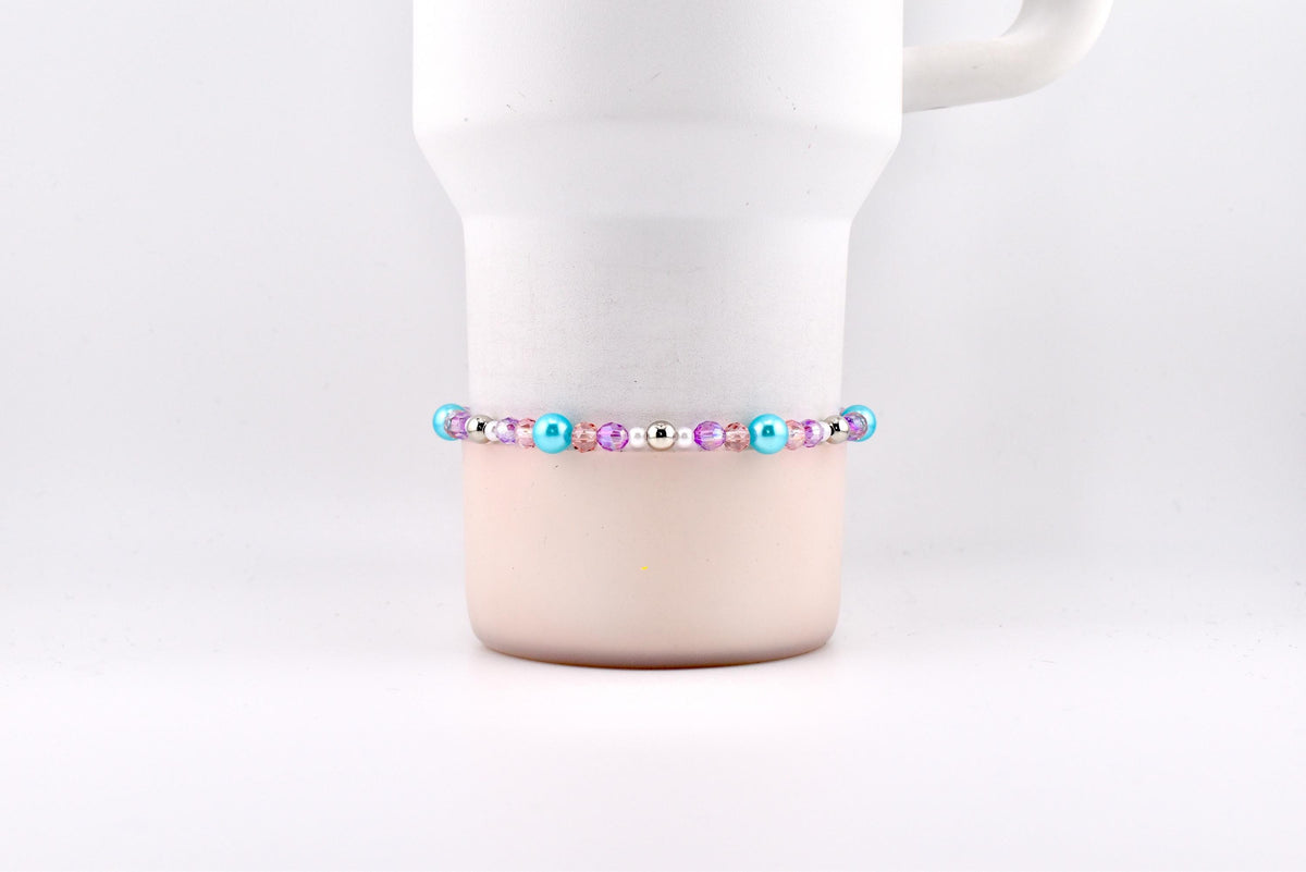 Sea Glass Plume Bracelet Collection: Blue, Pink and Purple Beaded Bracelets