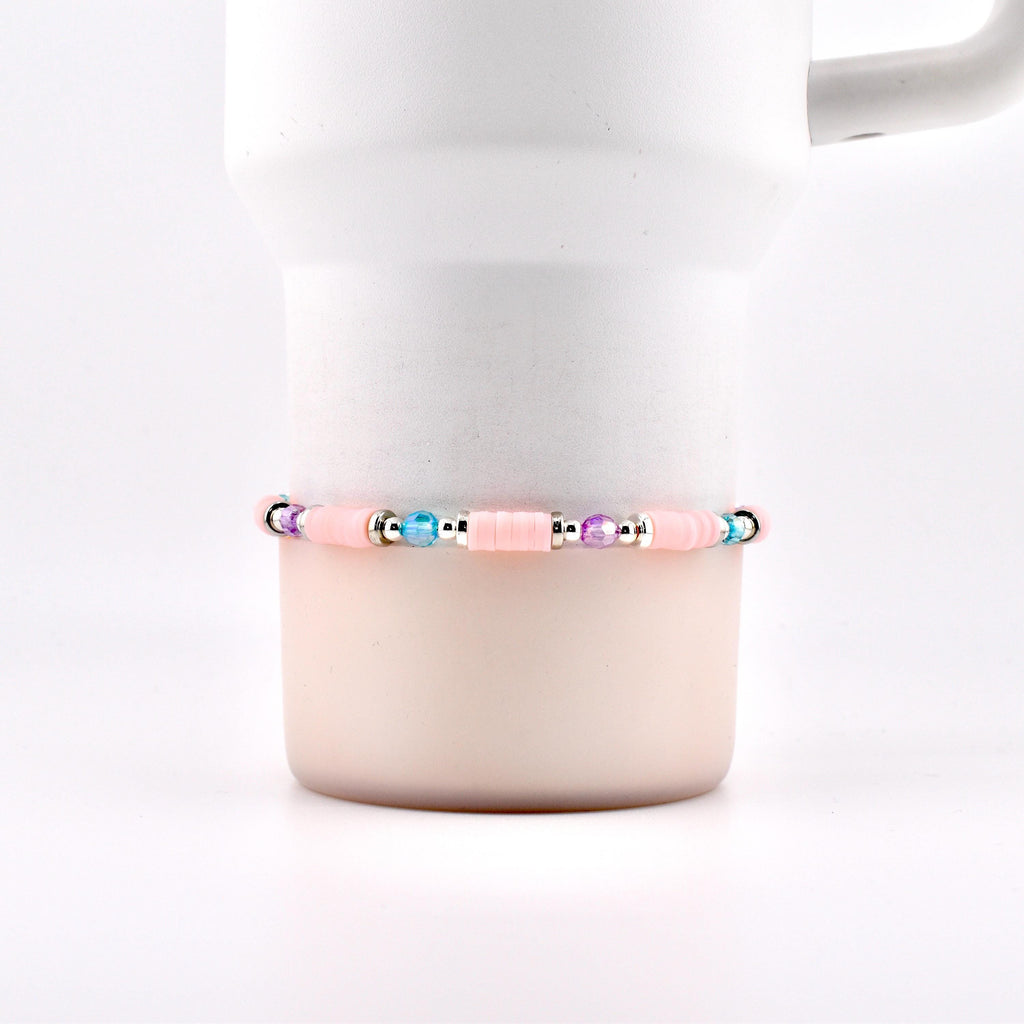 Sea Glass Plume Bracelet Collection: Blue, Pink and Purple Beaded Bracelets