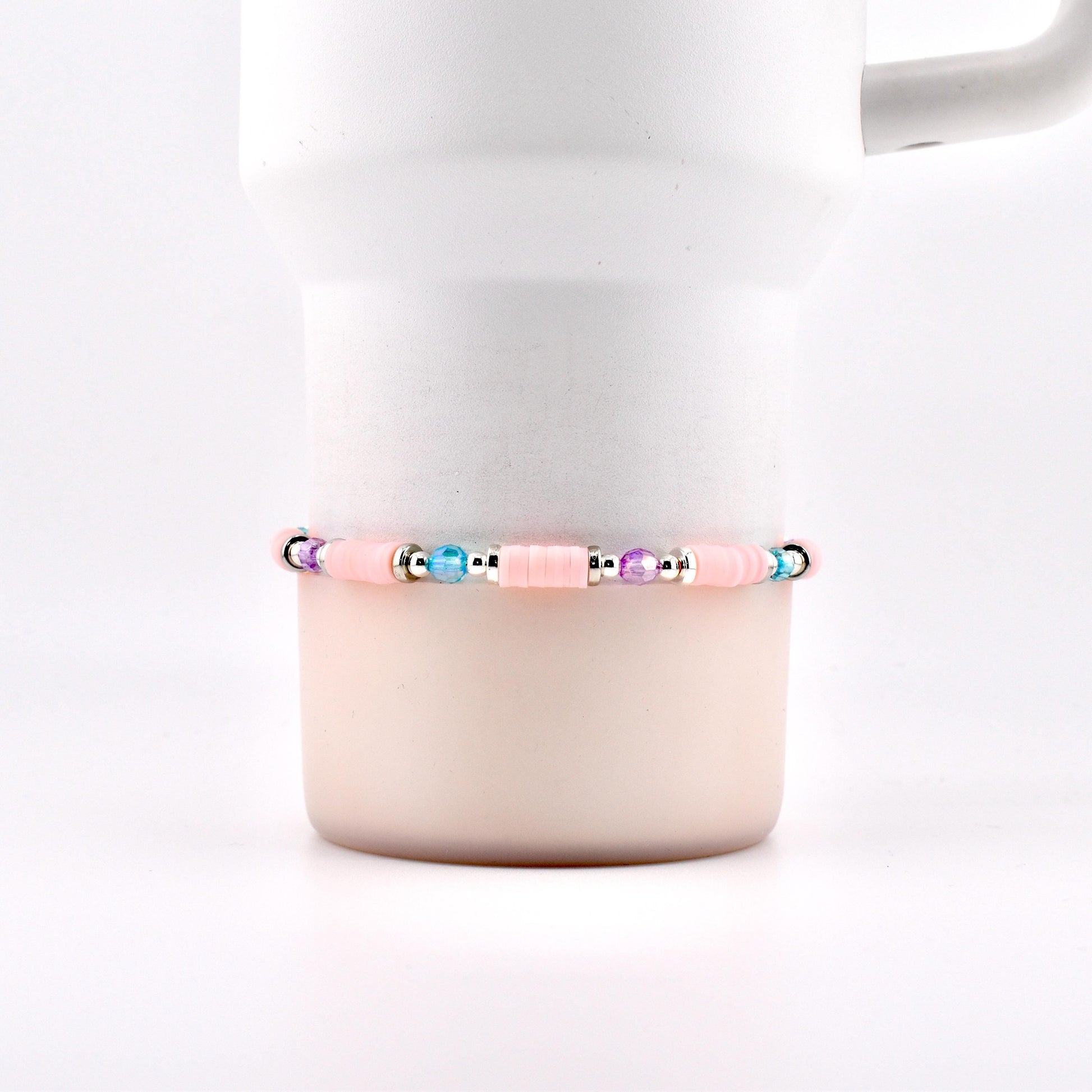 Sea Glass Plume Bracelet Collection: Blue, Pink and Purple Beaded Bracelets