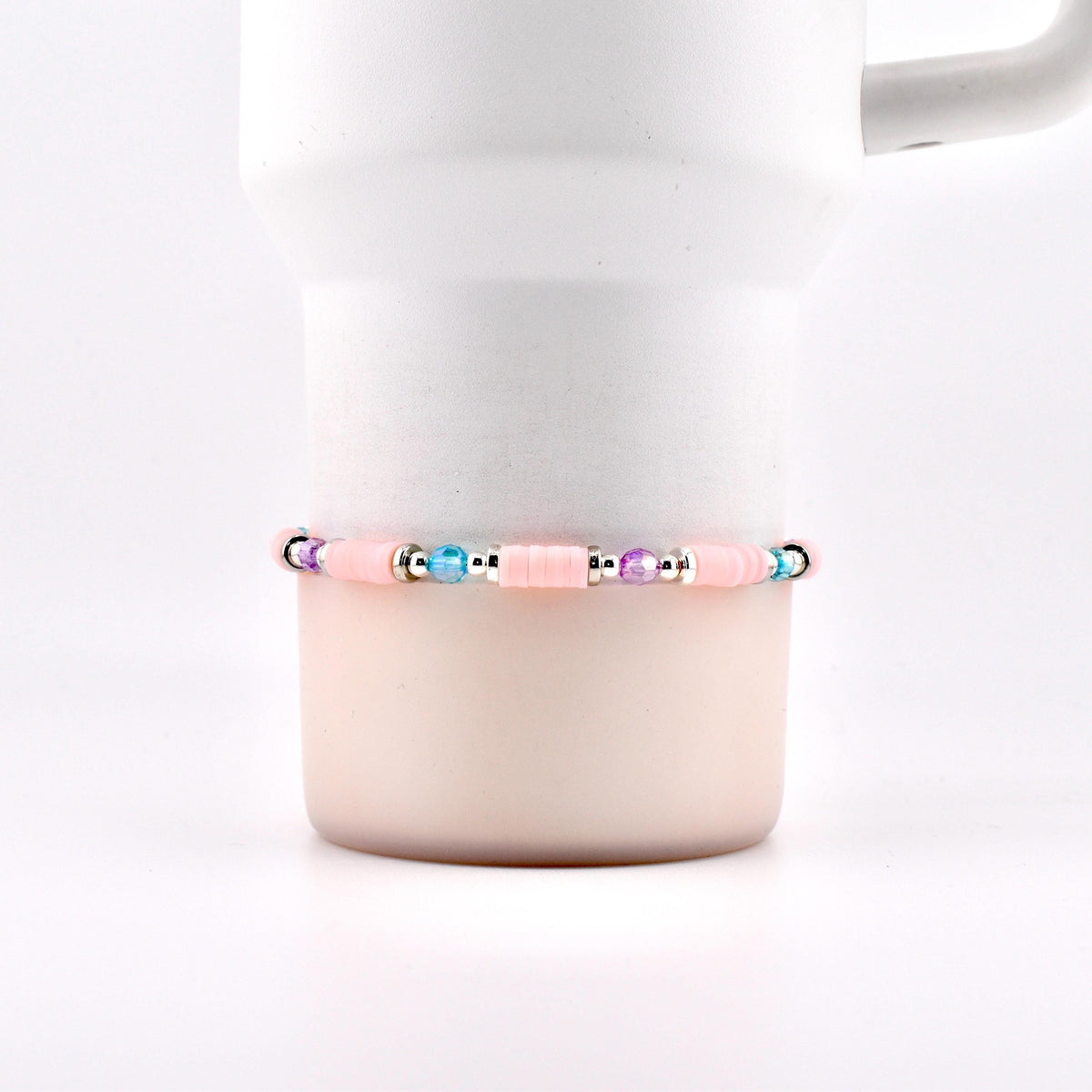 Sea Glass Plume Bracelet Collection: Blue, Pink and Purple Beaded Bracelets