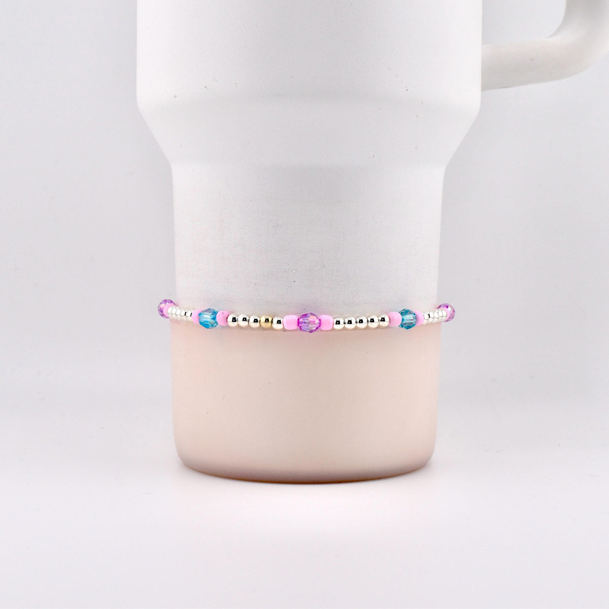 Sea Glass Plume Bracelet Collection: Blue, Pink and Purple Beaded Bracelets