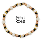 Wild Blooms Bracelet Collection: Black, Cream and Gold Beaded Bracelets