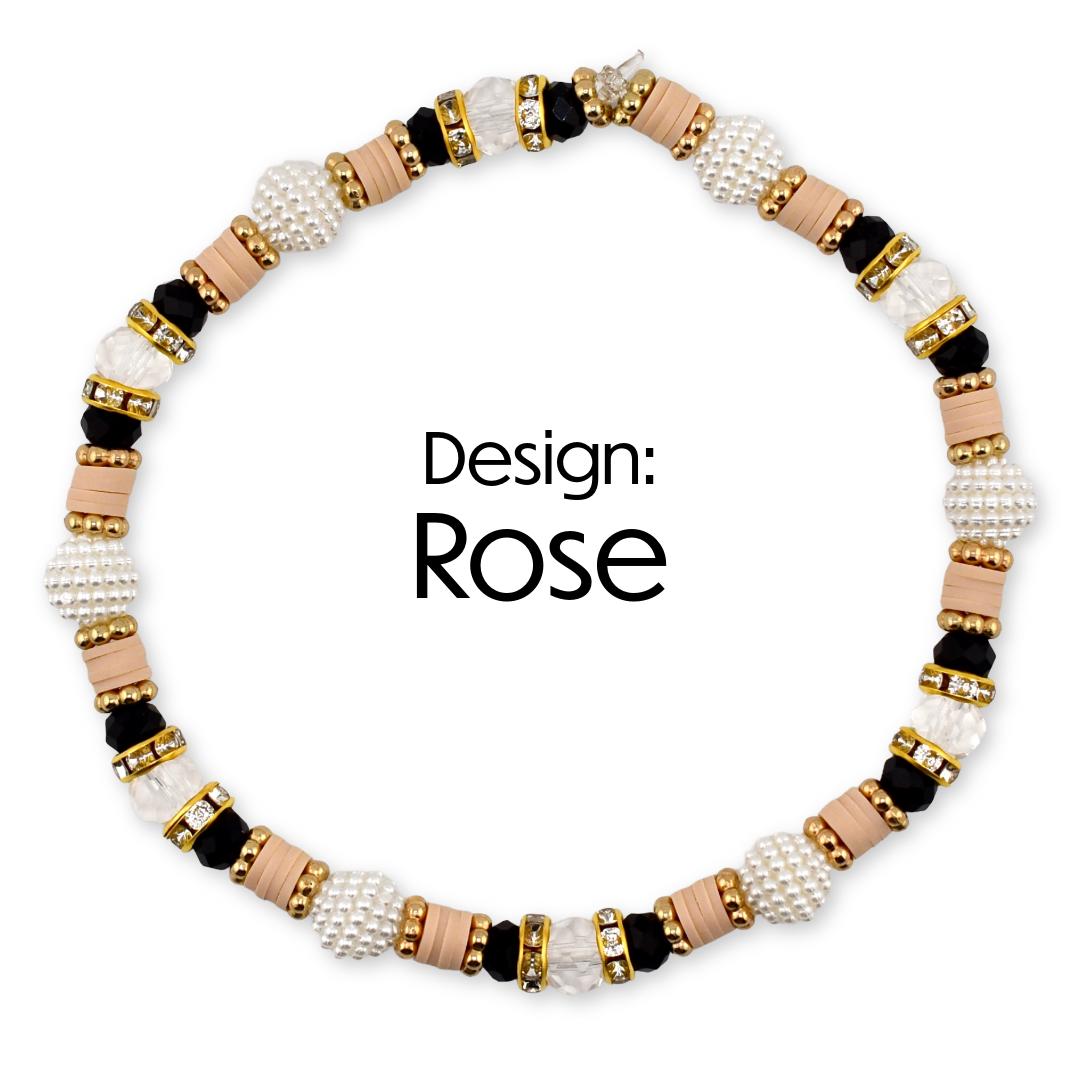Wild Blooms Bracelet Collection: Black, Cream and Gold Beaded Bracelets
