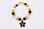 Wild Blooms Tumbler Handle Bracelet: Handle Charm with Black and Gold Daisy