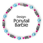 Barbie 1959 Collection Beaded Bracelets: Pink, Black, White, Blue, Silver Accents