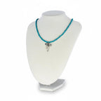 Bow Charm Necklace – Pink or Teal Beaded Choker