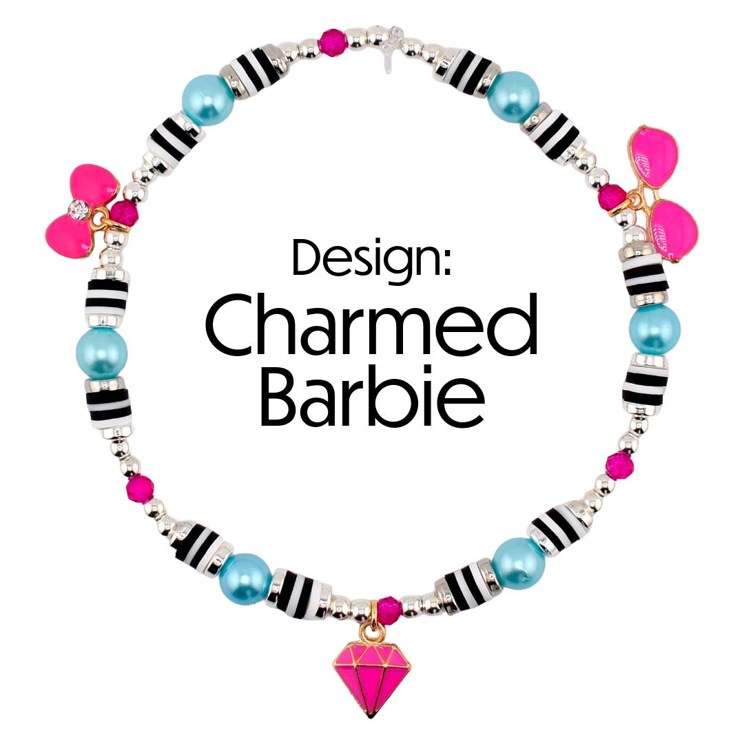 Barbie 1959 Collection Beaded Bracelets: Pink, Black, White, Blue, Silver Accents
