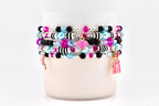 Barbie 1959 Collection Beaded Bracelets: Pink, Black, White, Blue, Silver Accents
