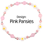 Rose Quartz Bouquet Bracelet Collection: Pink and Silver Beaded Bracelets with Clay Daisy Beads