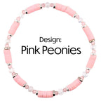 Rose Quartz Bouquet Bracelet Collection: Pink and Silver Beaded Bracelets with Clay Daisy Beads