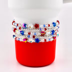 Red White and Blue Bracelet Collection: Patriotic Bling Beaded Bracelets