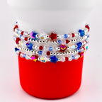 Red White and Blue Bracelet Collection: Patriotic Bling Beaded Bracelets