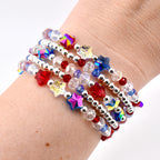Red White and Blue Bracelet Collection: Patriotic Bling Beaded Bracelets