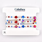 Red White and Blue Bracelet Collection: Patriotic Bling Beaded Bracelets