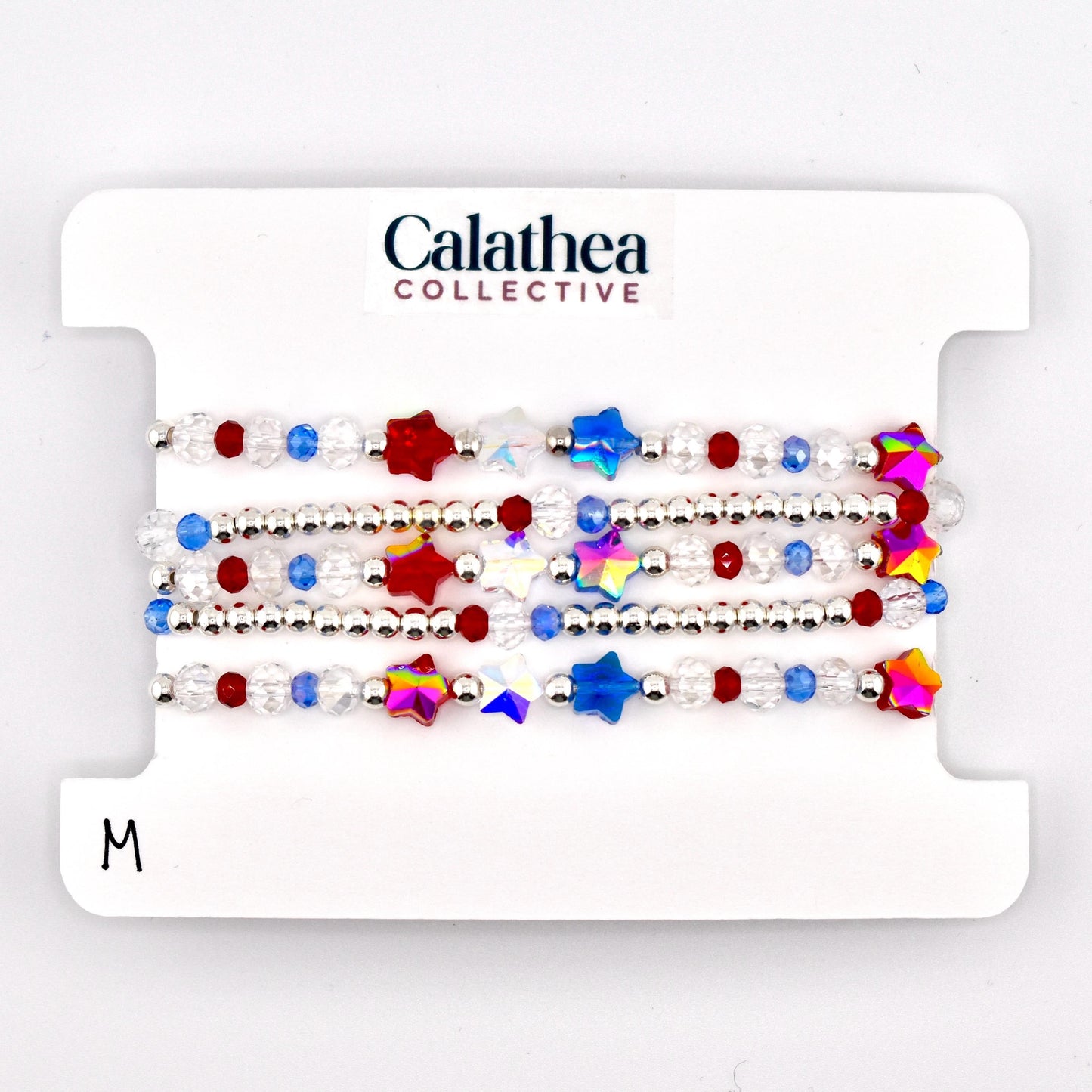 Red White and Blue Bracelet Collection: Patriotic Bling Beaded Bracelets
