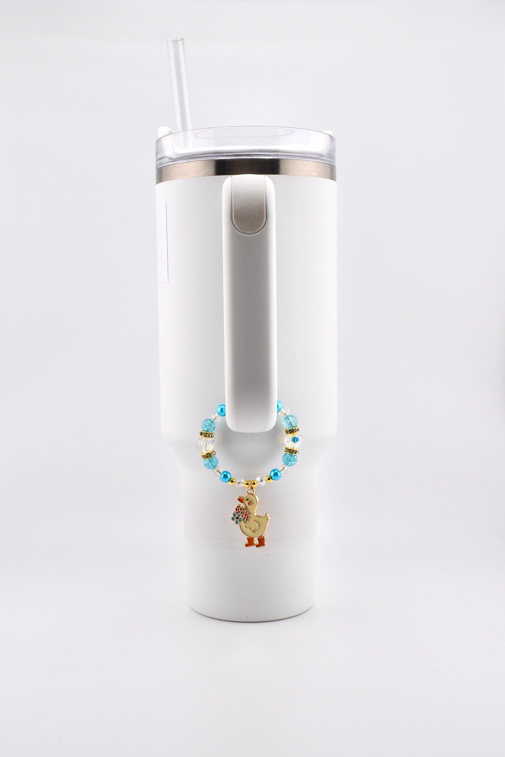 Silly Goose Tumbler Handle Charm with Blue and Gold Accents