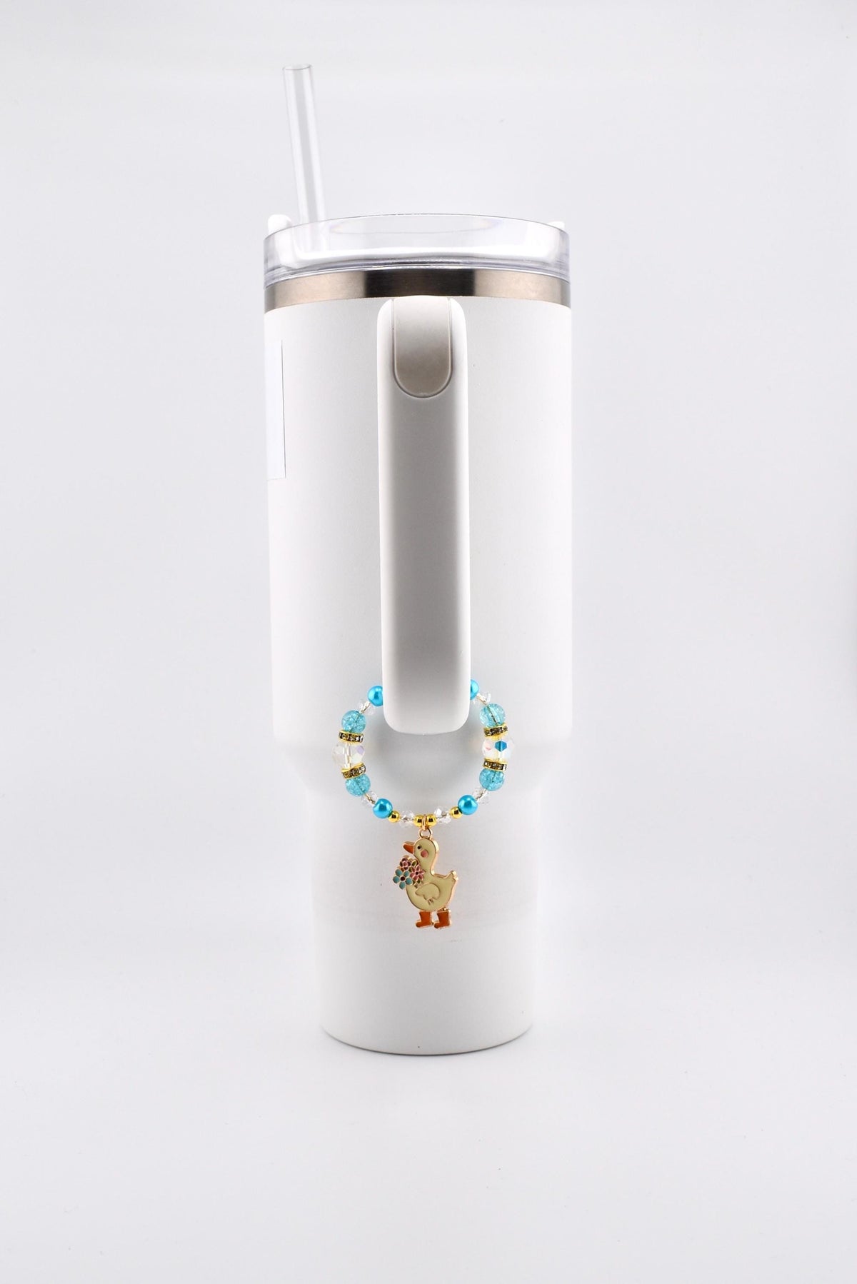 Silly Goose Tumbler Handle Charm with Blue and Gold Accents