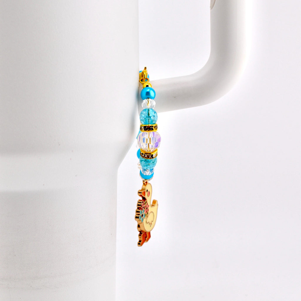 Silly Goose Tumbler Handle Charm with Blue and Gold Accents