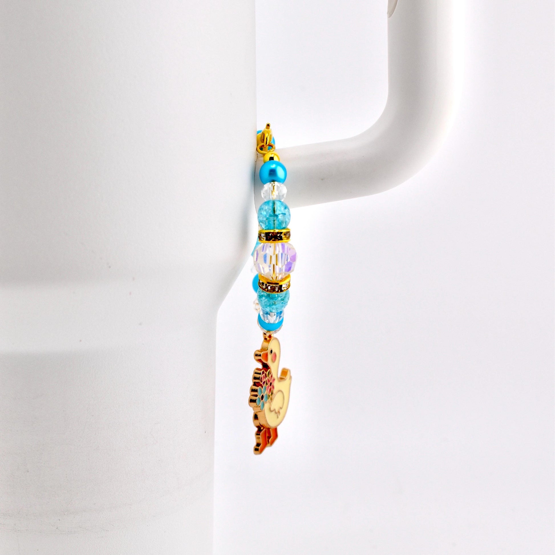 Silly Goose Tumbler Handle Charm with Blue and Gold Accents