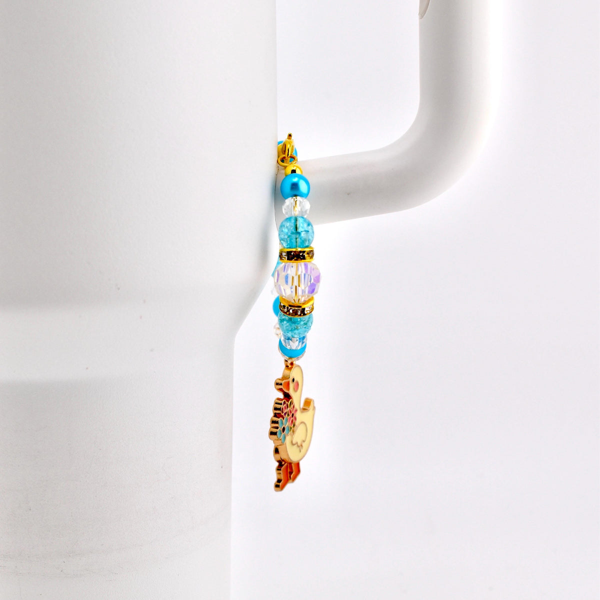 Silly Goose Tumbler Handle Charm with Blue and Gold Accents