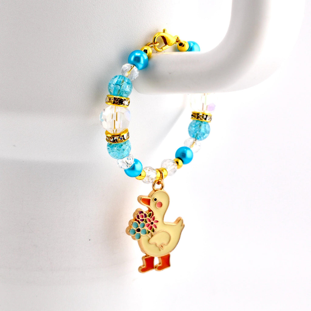Silly Goose Tumbler Handle Charm with Blue and Gold Accents