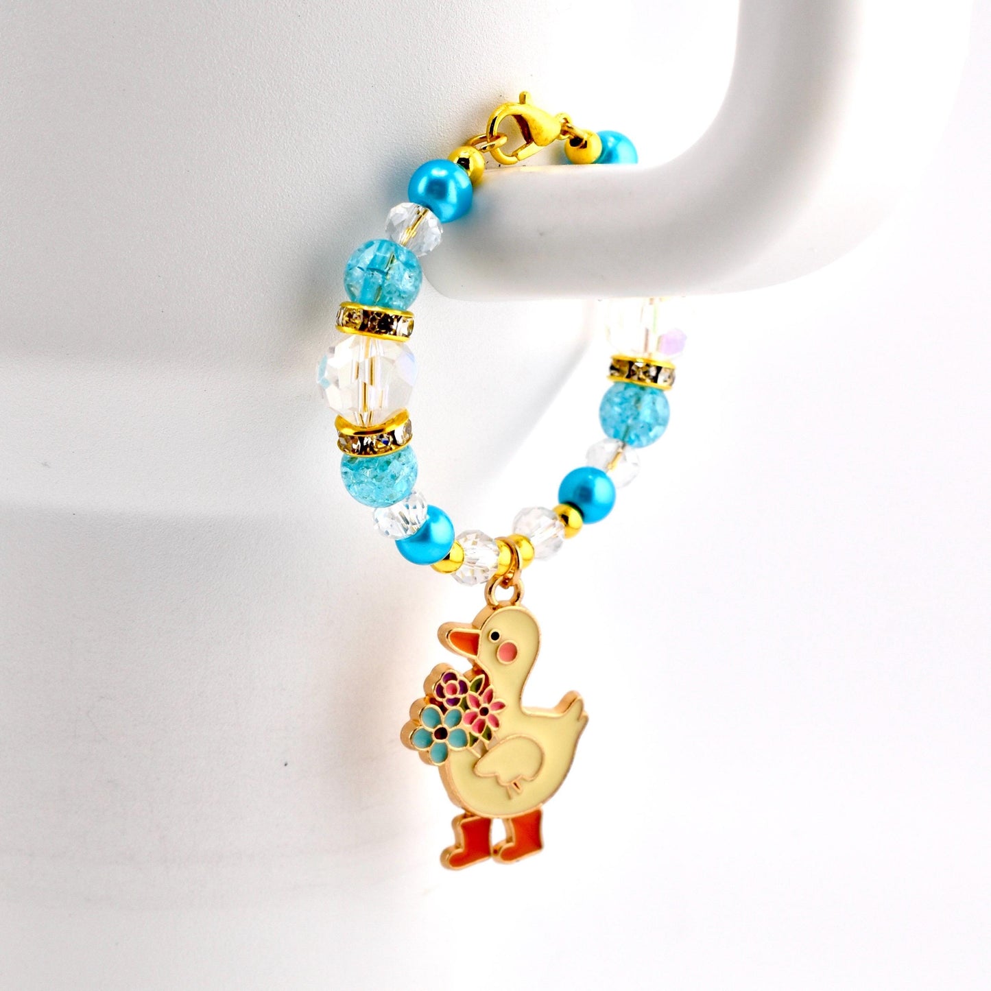 Silly Goose Tumbler Handle Charm with Blue and Gold Accents