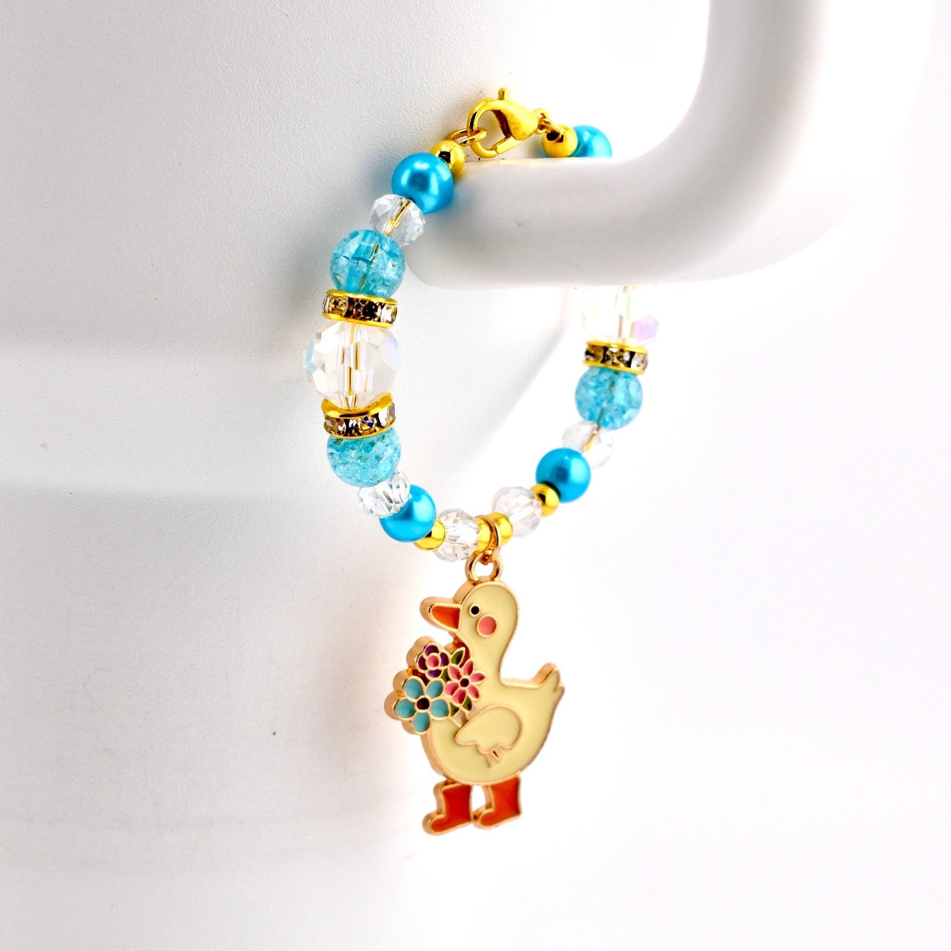 Silly Goose Tumbler Handle Charm with Blue and Gold Accents