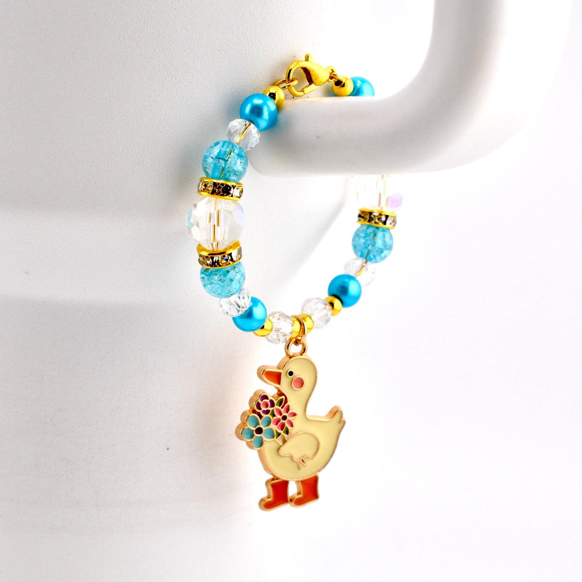 Silly Goose Tumbler Handle Charm with Blue and Gold Accents