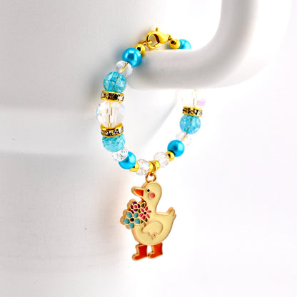 Silly Goose Tumbler Handle Charm with Blue and Gold Accents