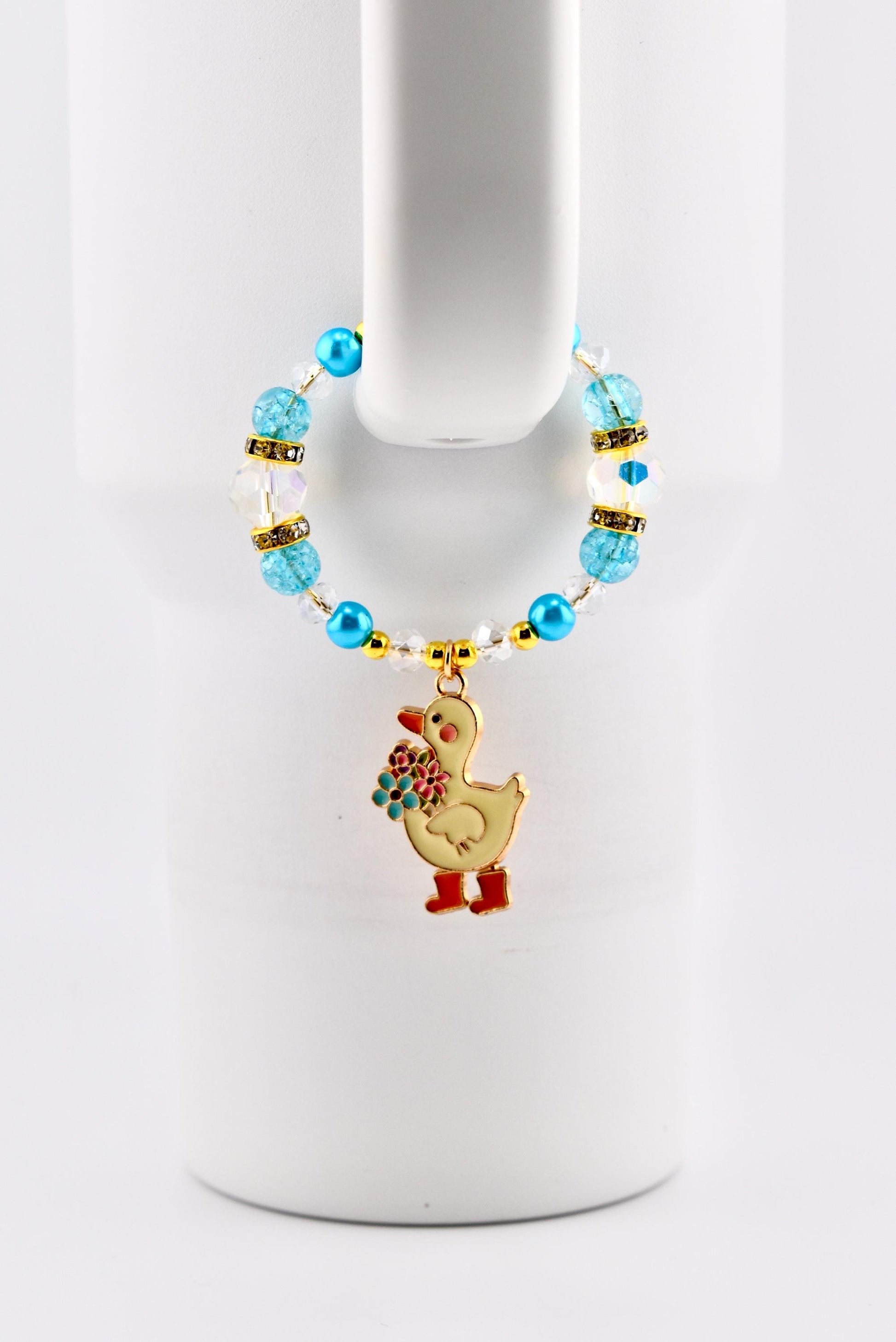 Silly Goose Tumbler Handle Charm with Blue and Gold Accents