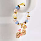 Tumbler Handle Bracelet with Rhinestone Bike Charm