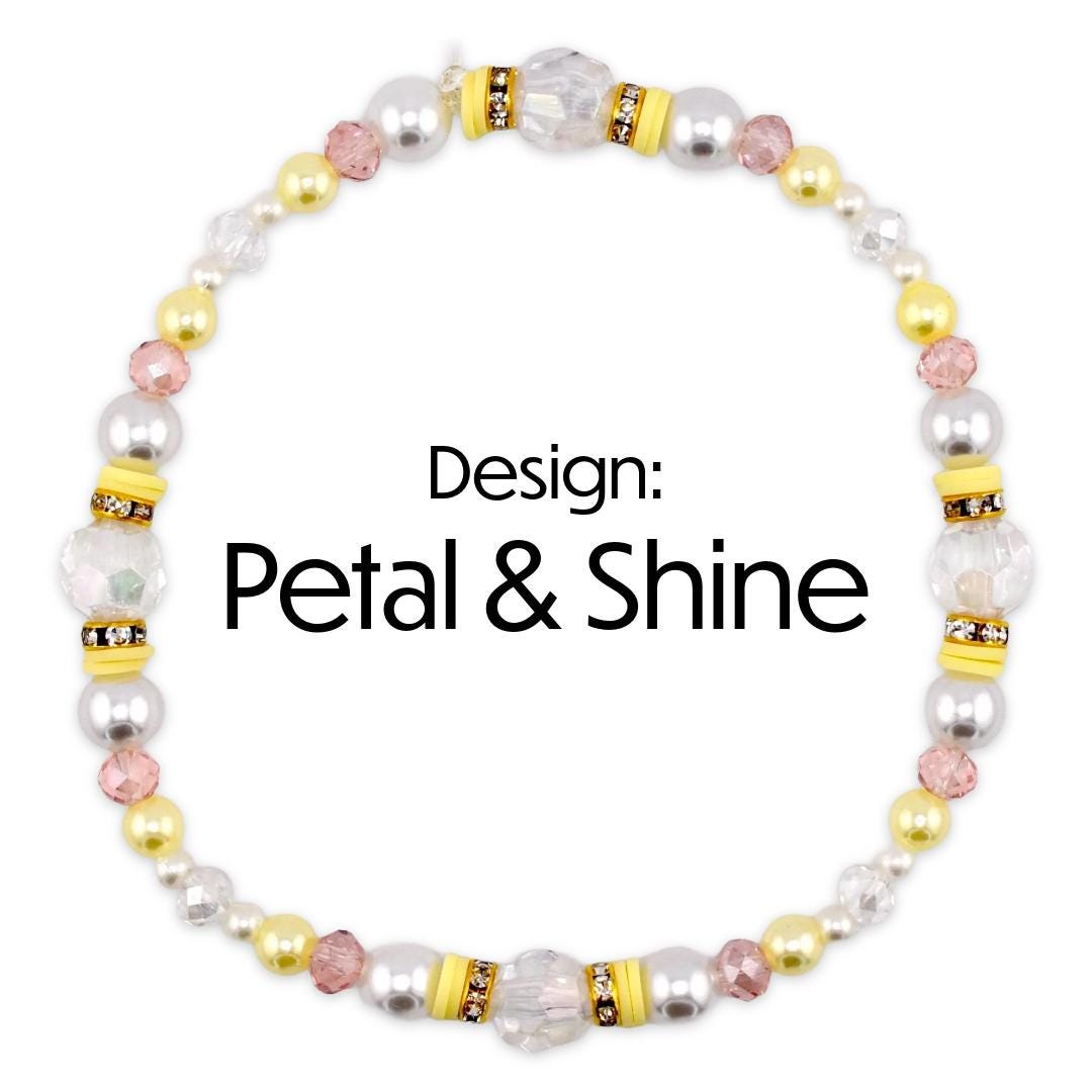 Keepsake Bracelet Collection — Yellow Pink and Pearl Beaded Bracelets