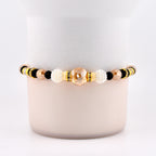 Wild Blooms Bracelet Collection: Black, Cream and Gold Beaded Bracelets