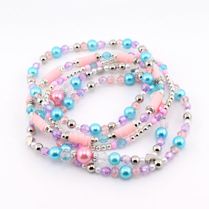 Sea Glass Plume Bracelet Collection: Blue, Pink and Purple Beaded Bracelets