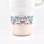 Sea Glass Plume Bracelet Collection: Blue, Pink and Purple Beaded Bracelets