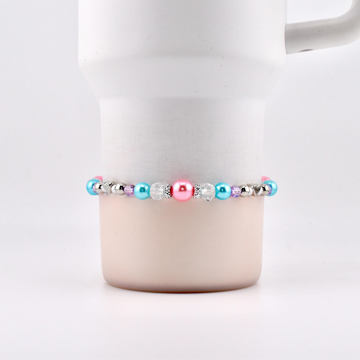 Sea Glass Plume Bracelet Collection: Blue, Pink and Purple Beaded Bracelets
