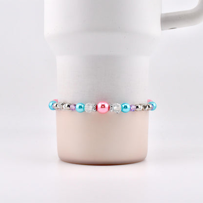 Sea Glass Plume Bracelet Collection: Blue, Pink and Purple Beaded Bracelets