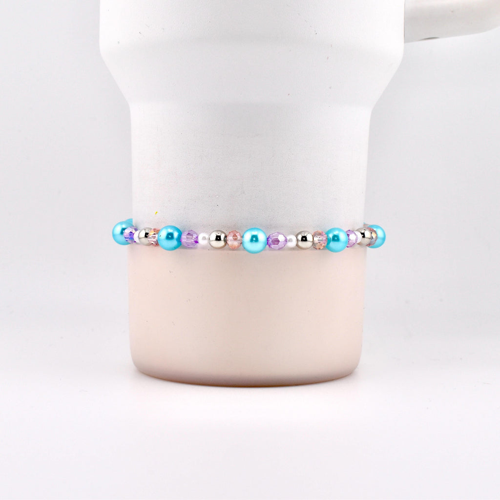 Sea Glass Plume Bracelet Collection: Blue, Pink and Purple Beaded Bracelets