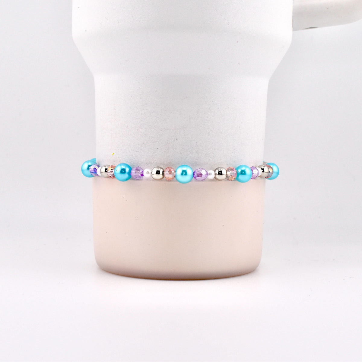 Sea Glass Plume Bracelet Collection: Blue, Pink and Purple Beaded Bracelets