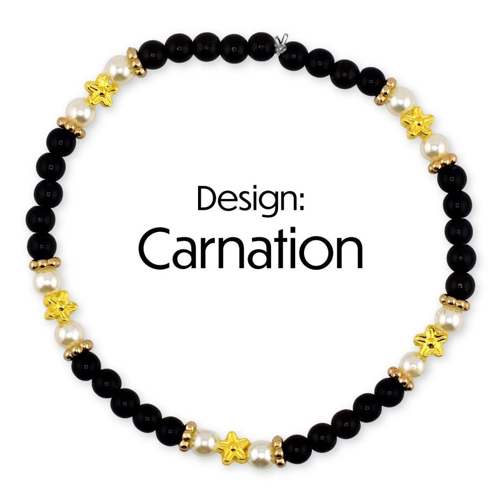 Wild Blooms Bracelet Collection: Black, Cream and Gold Beaded Bracelets